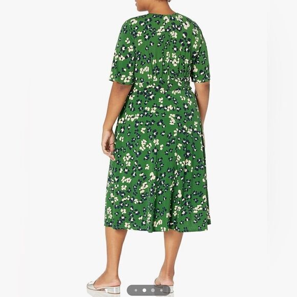 NWT LONDON TIMES Plus Size Elbow Sleeve Midi Dress women’s size 16 - Picture 2 of 9